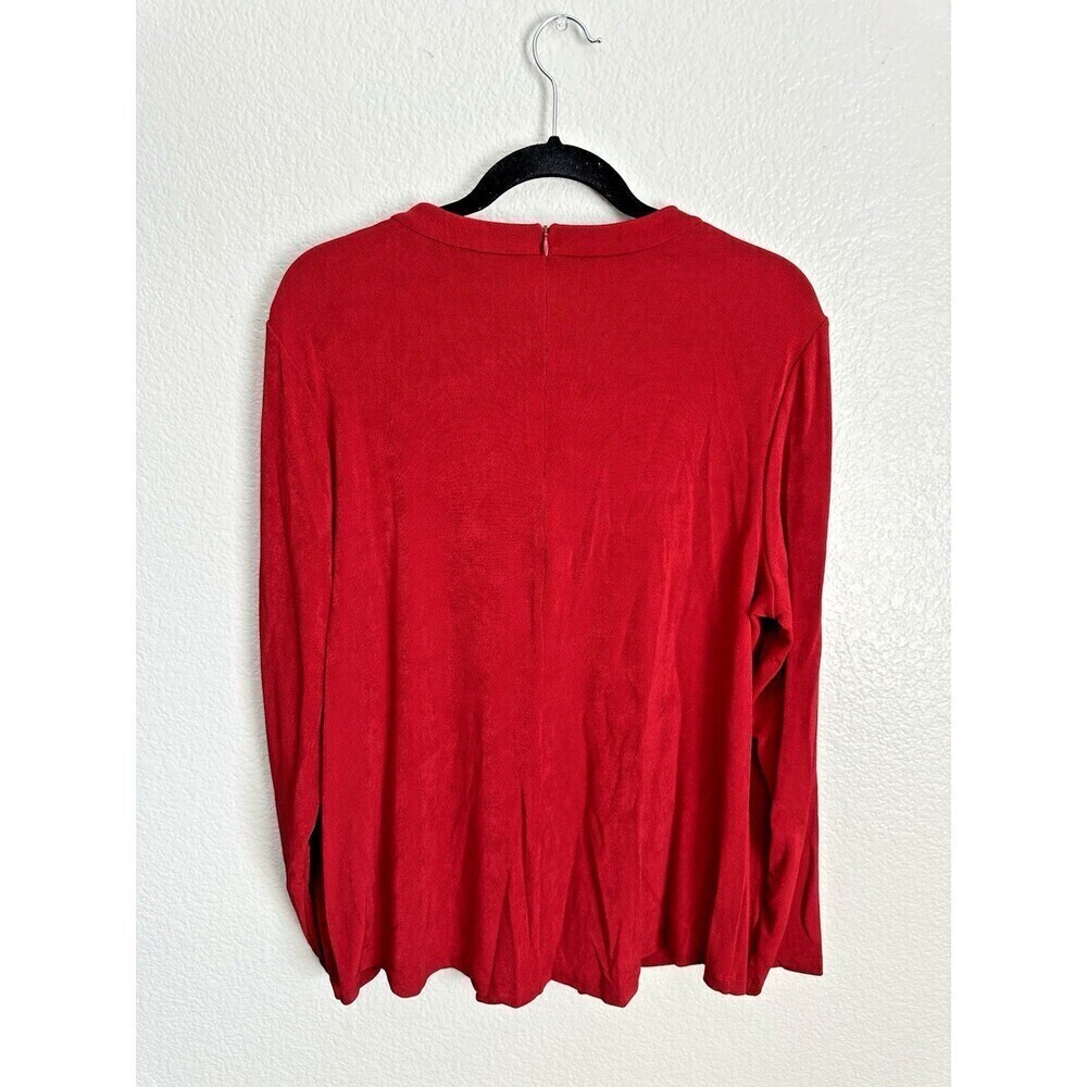 NEW Chico's Travelers Enamel Red Women's Formal Chain Detail Top Size 3 US XL 16 - Picture 2 of 6